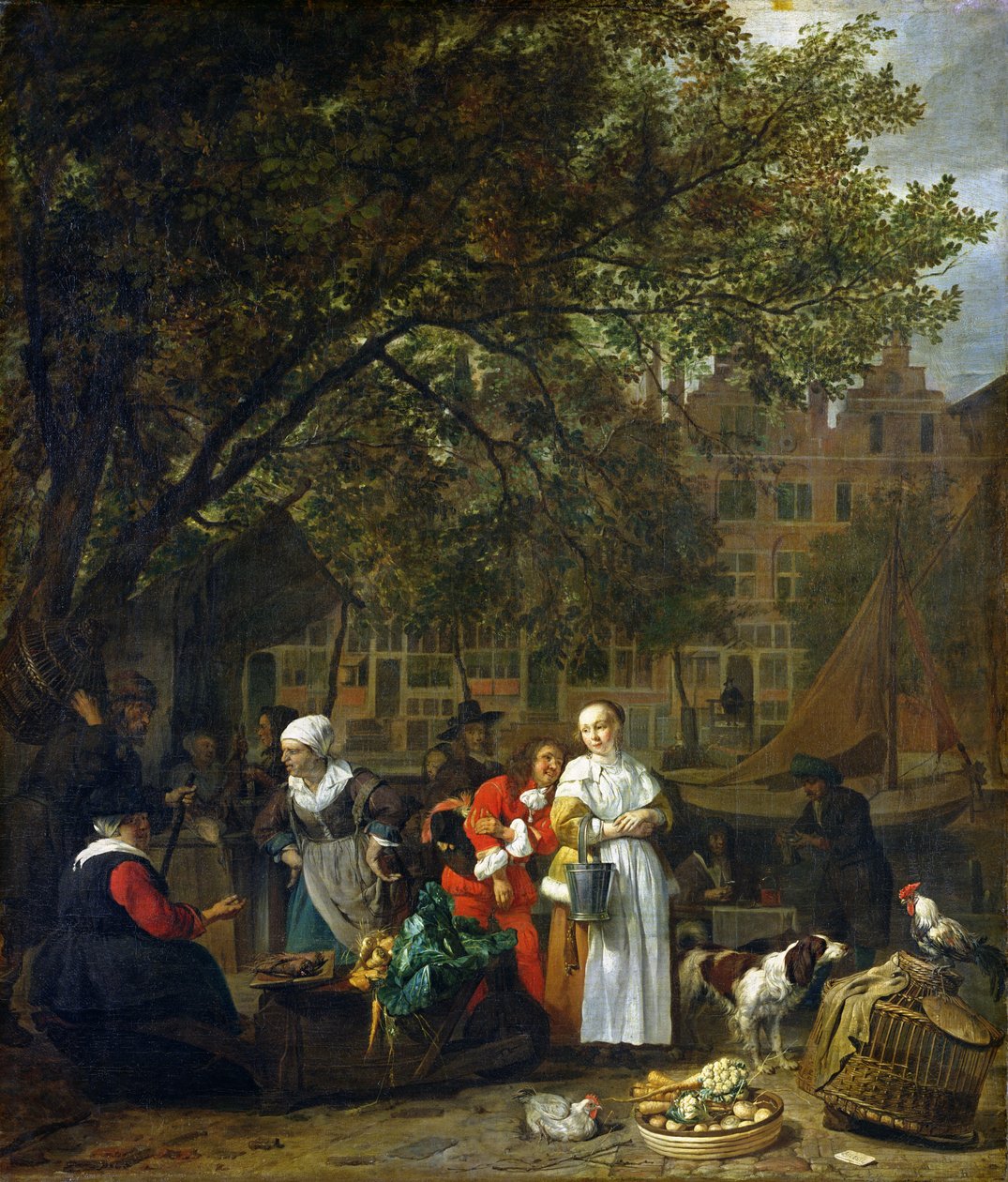 En örtmarknad i Amsterdam av Gabriel Metsu
