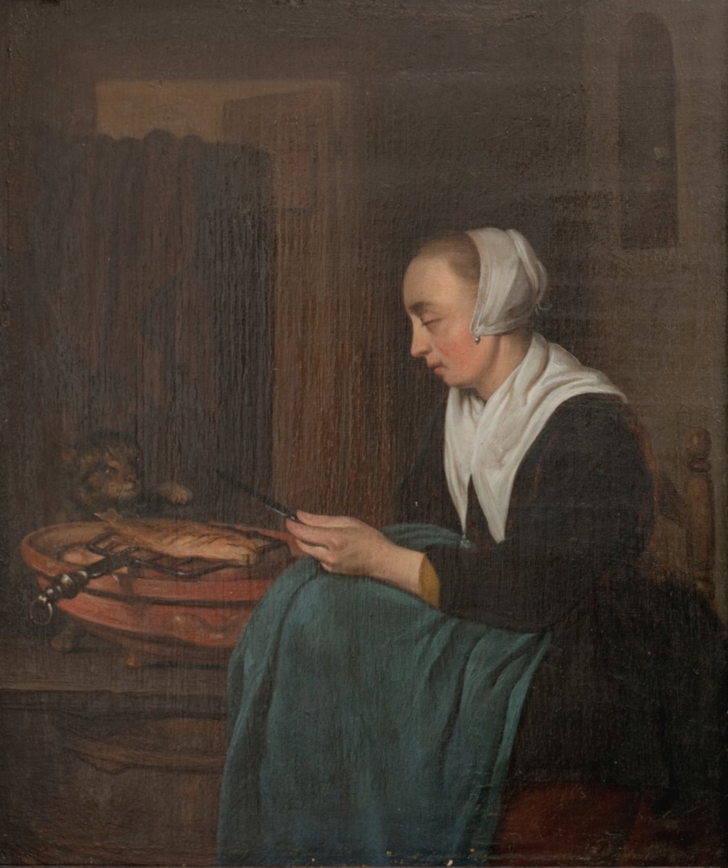 En sovande försäljare av Gabriel Metsu