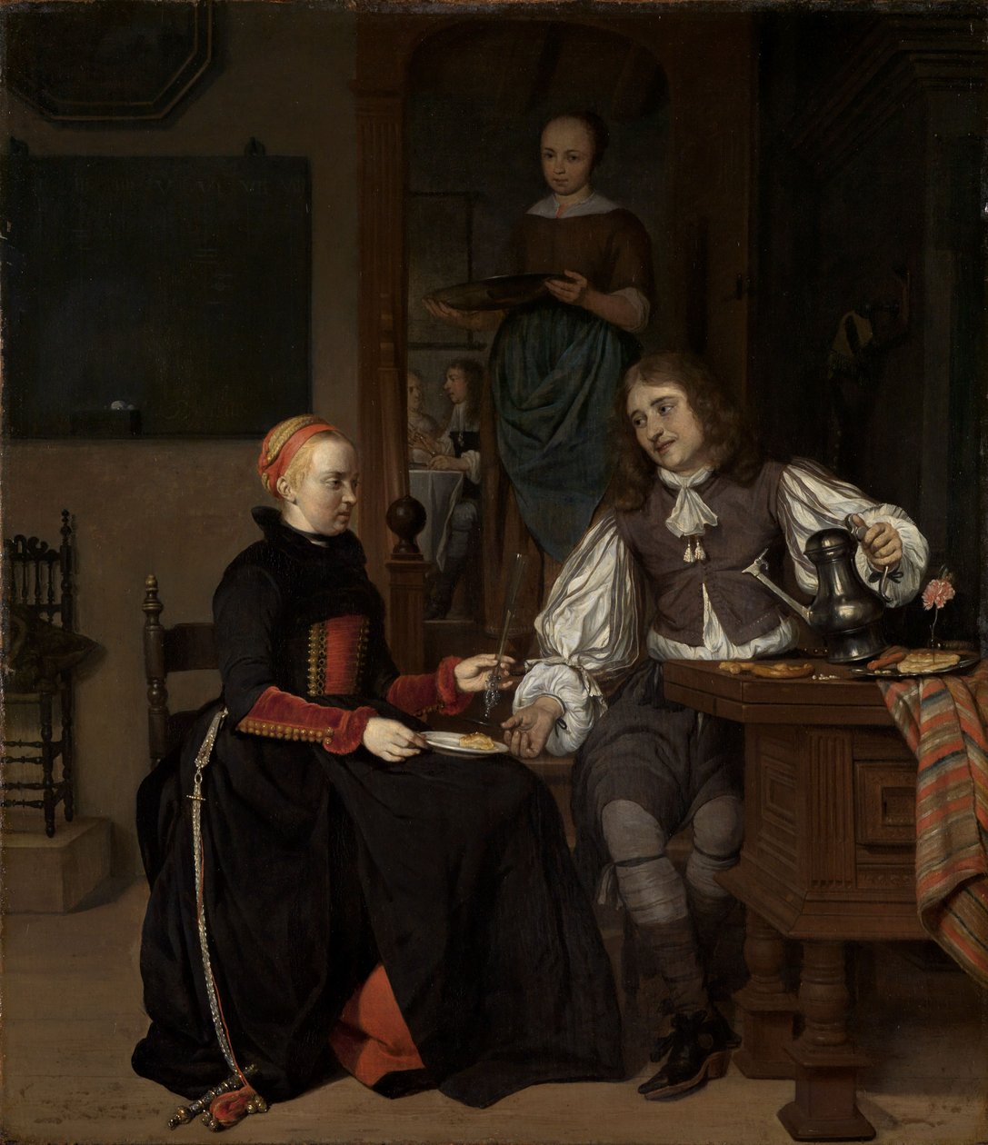 Ungt par vid frukosten av Gabriel Metsu