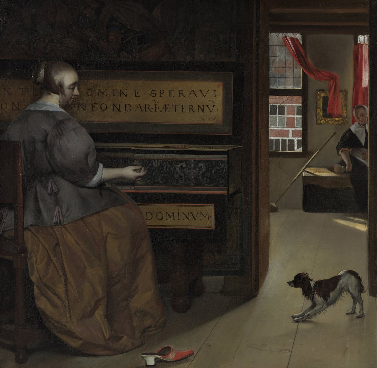 Damen vid jungfrun, ca 1660-67 (olja på duk) av Gabriel Metsu