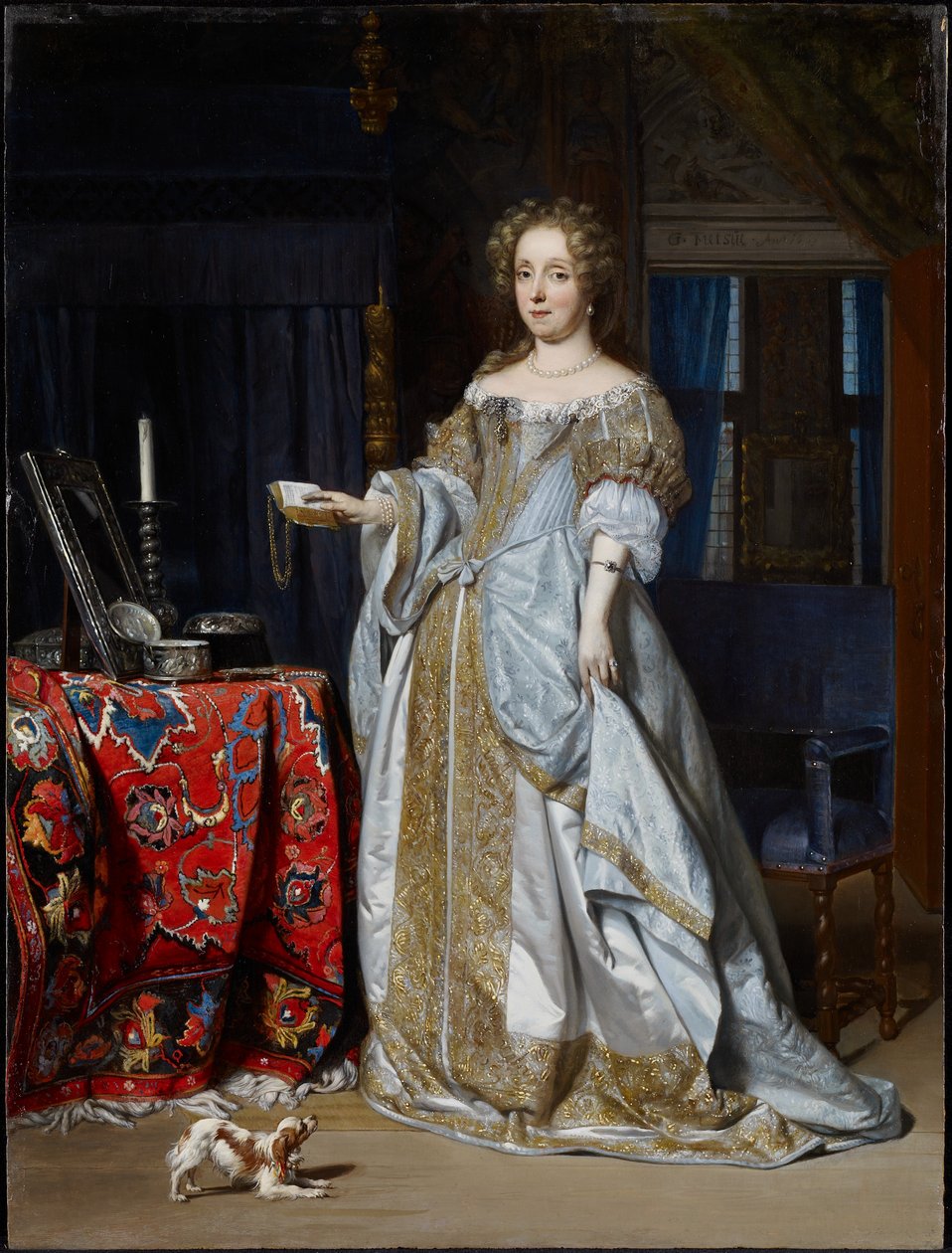 Porträtt av en dam av Gabriel Metsu