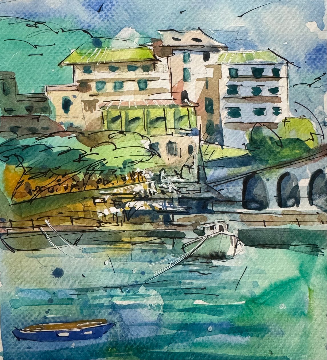 Capri Study, 2024 (akvarell på papper) av Gabriel Palma