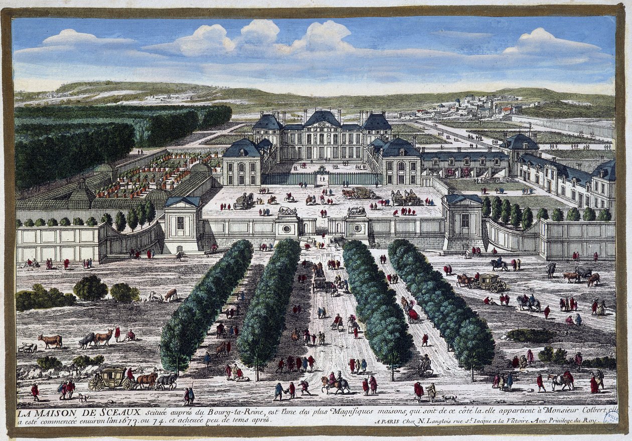 Château de Sceaux (Le ours trädgårdar), av Perelle av Gabriel Perelle