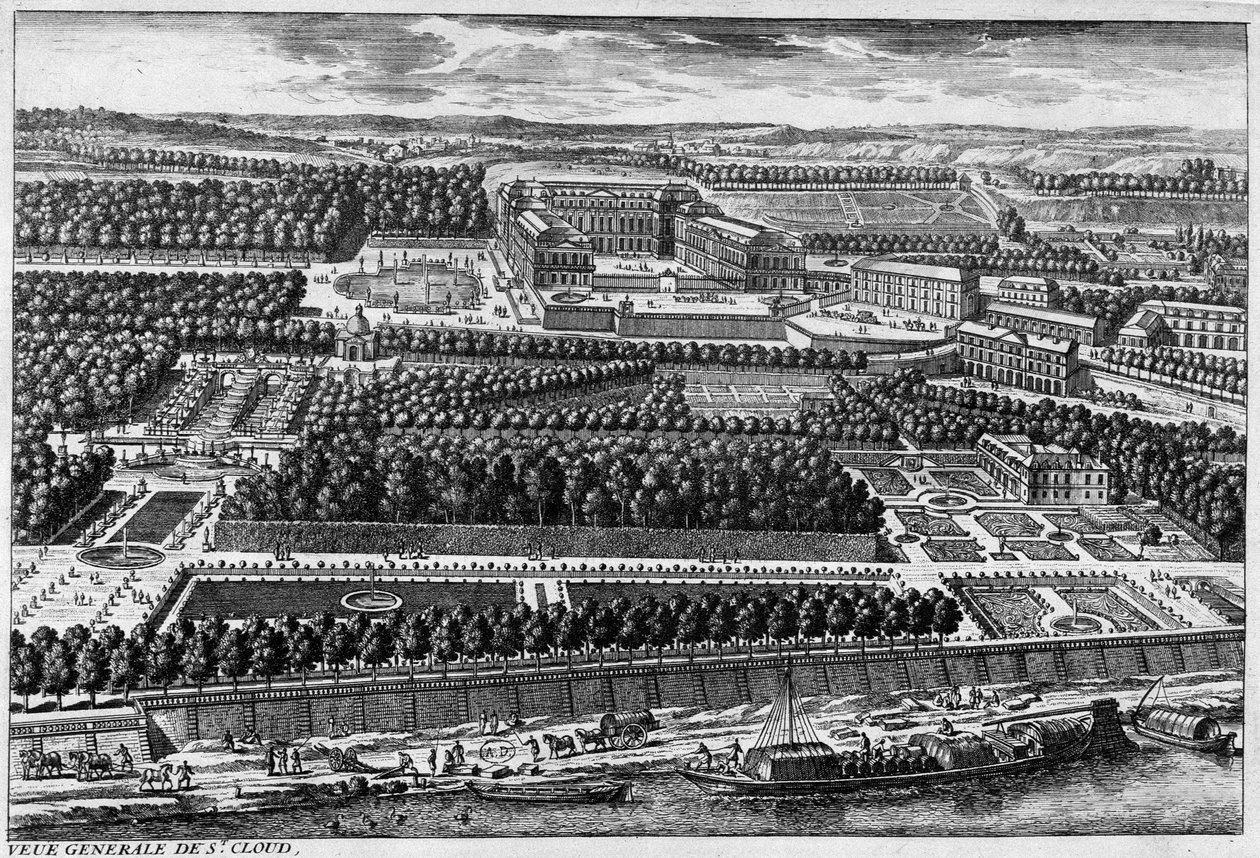 Översikt över St Cloud (slottet och trädgårdarna i Le ours) - av Perelle, sent 1600-tal av Gabriel Perelle