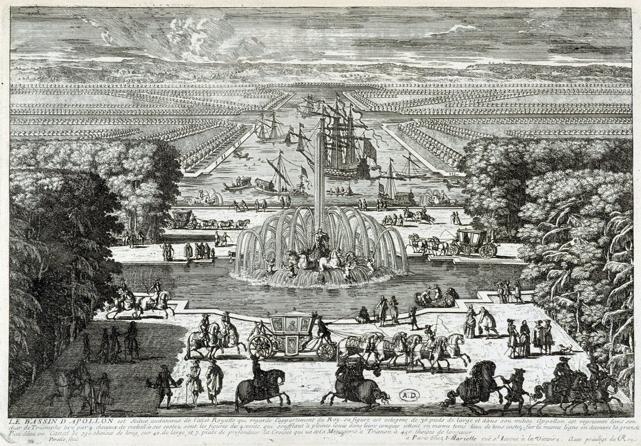 Apollobassängen i trädgårdarna på slottet i Versailles - av Perelle, sent 1600-tal av Gabriel Perelle