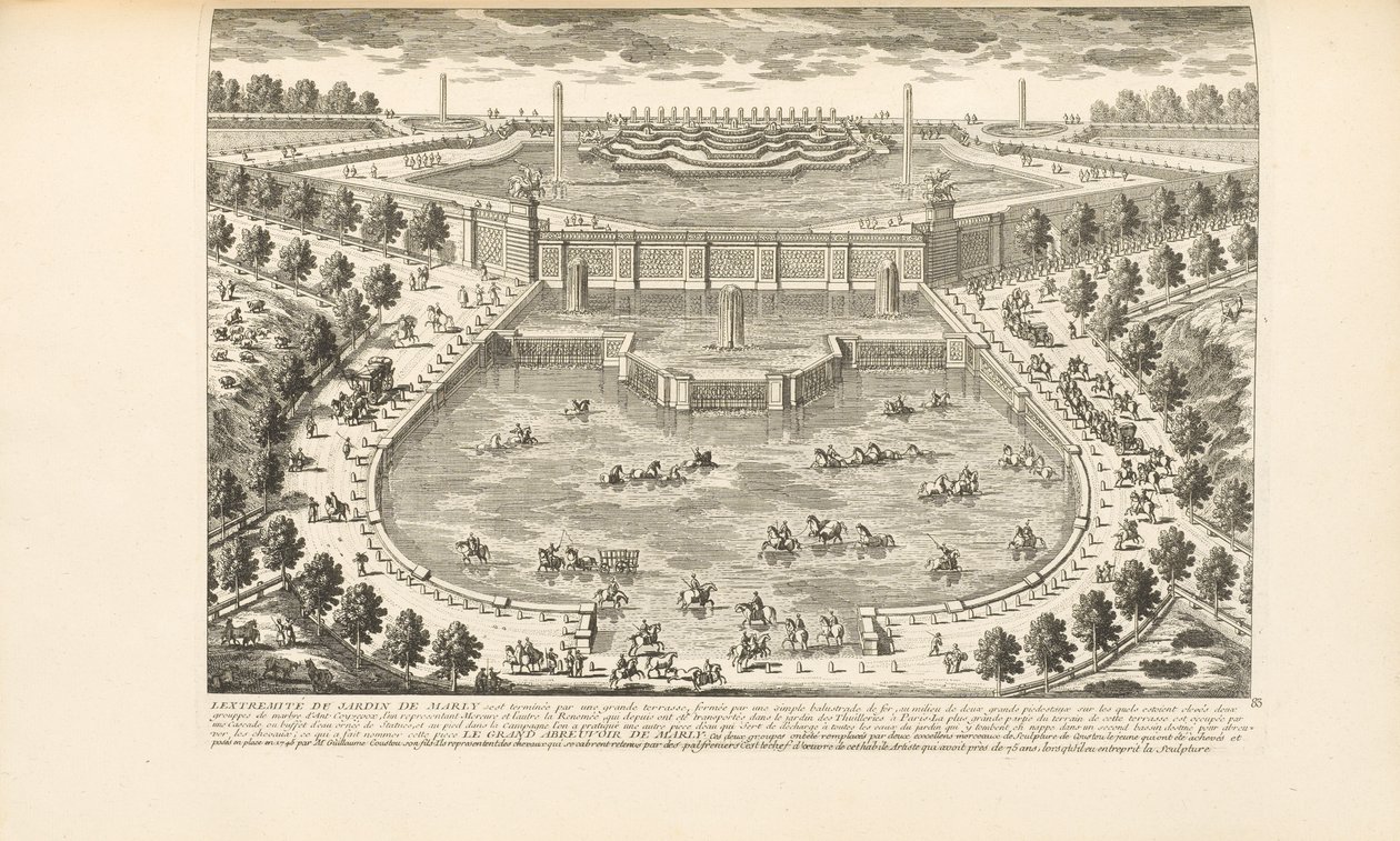 The Extremity of the Garden of Marly, från "Les Delices de Versailles et des Maisons Royales" av Charles-Antoine Jombert, 1766 av Gabriel Perelle