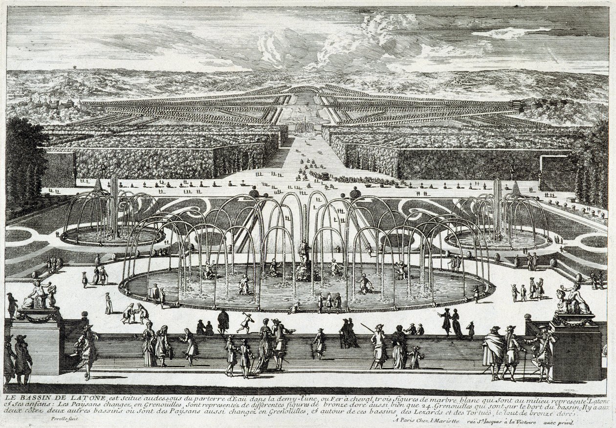 Latona-bassängen i trädgårdarna på slottet i Versailles - av Perelle, sent 1600-tal av Gabriel Perelle