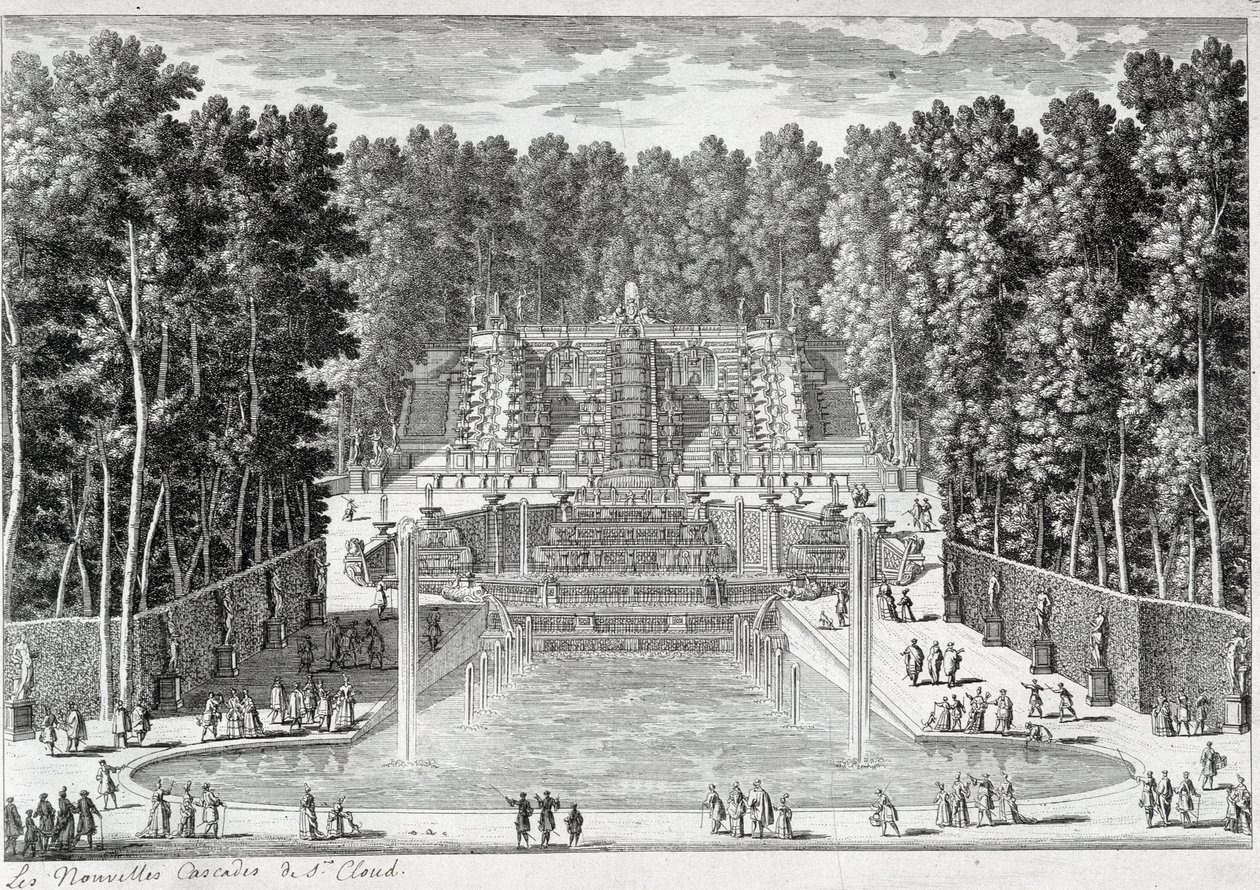De nya vattenfallen vid St Clouds trädgårdar (av Ours) - av Perelle, sent 1600-tal av Gabriel Perelle