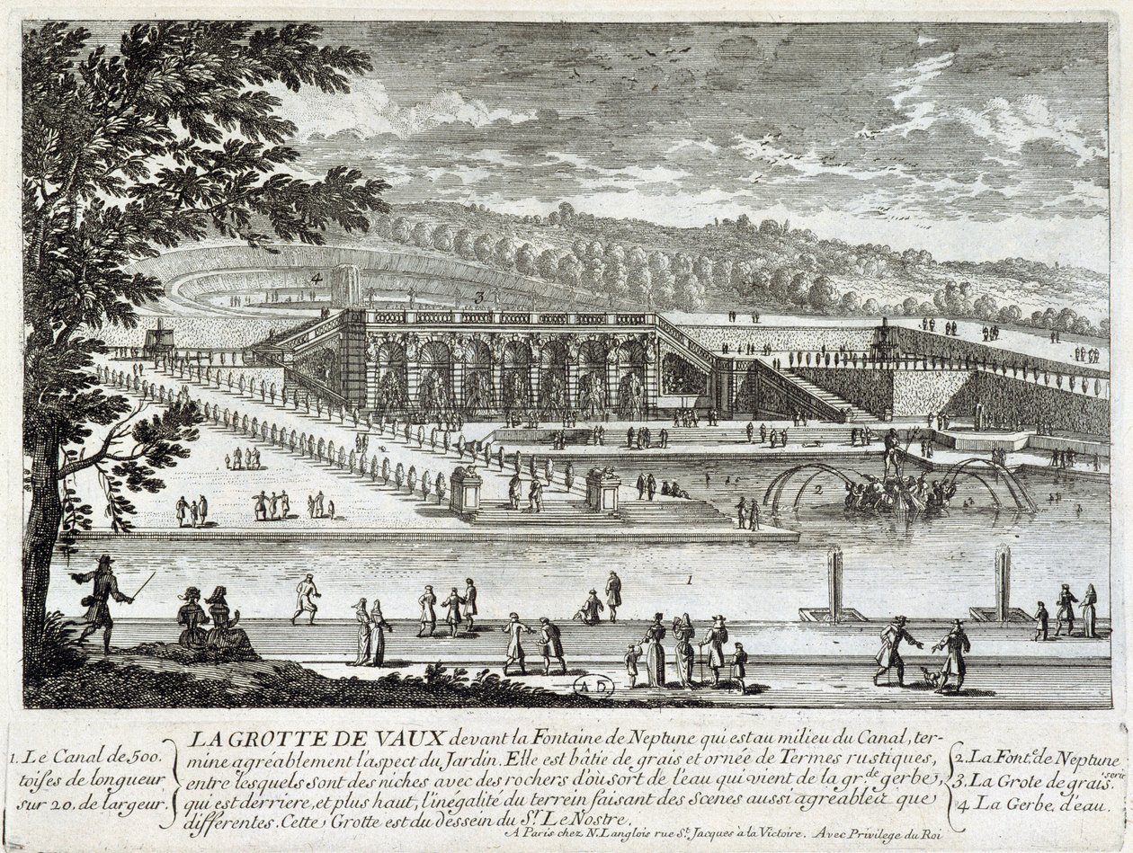 Utsikt över grottan Vaux Le Vicomte (Vaux-Le-Vicomte) - av Perelle, sent 1600-tal av Gabriel Perelle