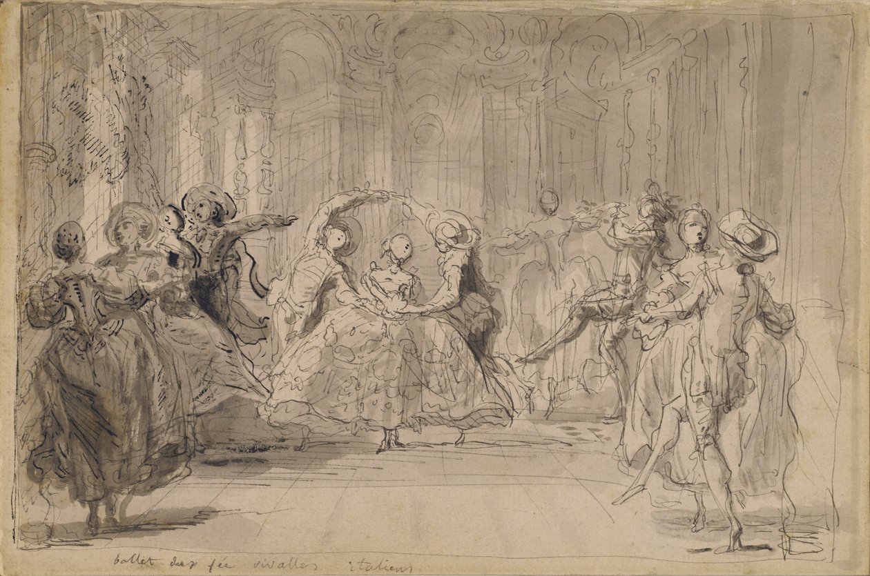 Balett från The Rival Fairies av Gabriel de Saint-Aubin