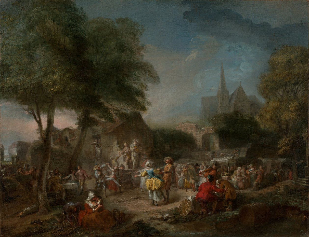 Den lantliga dansen, ca 1760-1762 (olja på duk) av Gabriel de Saint-Aubin