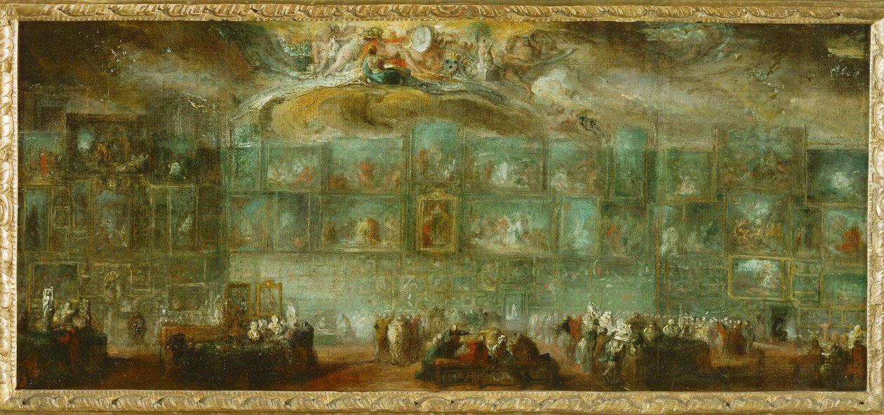 Utsikt över Louvren ... av Gabriel de Saint-Aubin