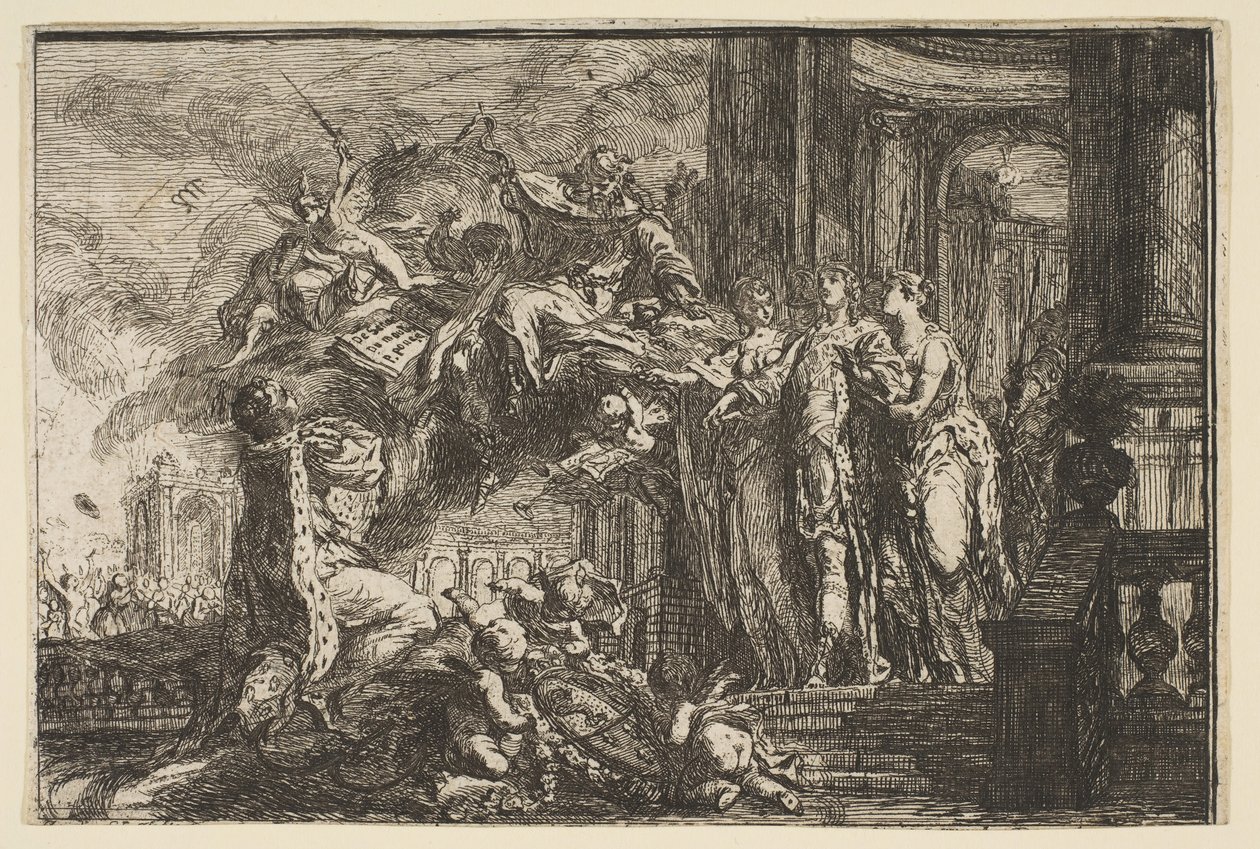 Allegori om dauphinens konvalescens, 1752. av Gabriel de Saint Aubin