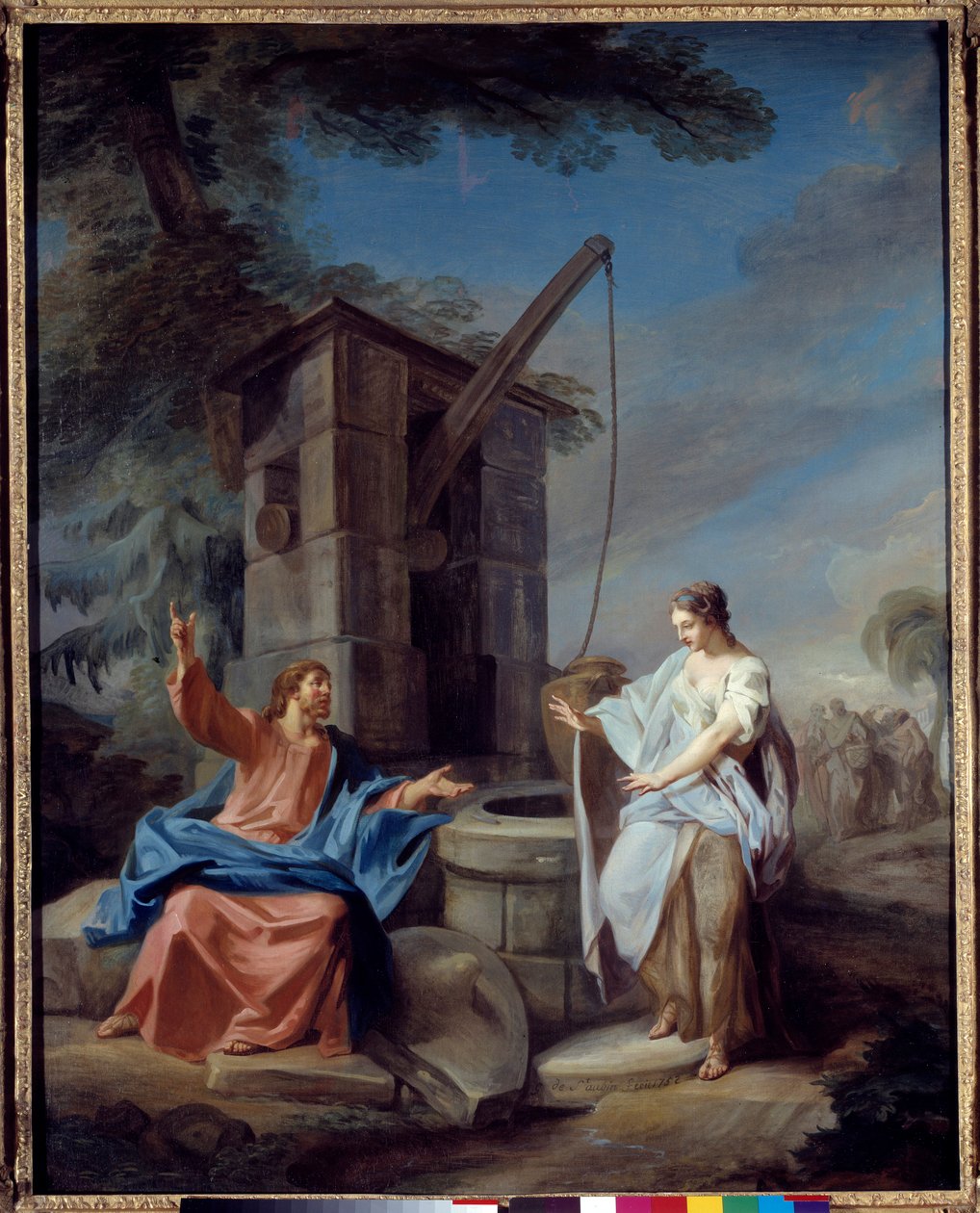 Kristus och samariten målning av Gabriel de Saint Aubin (1724-1780) 1752 sön. 1,35x1,06 m Rouen, Musee des Beaux Arts av Gabriel de Saint Aubin