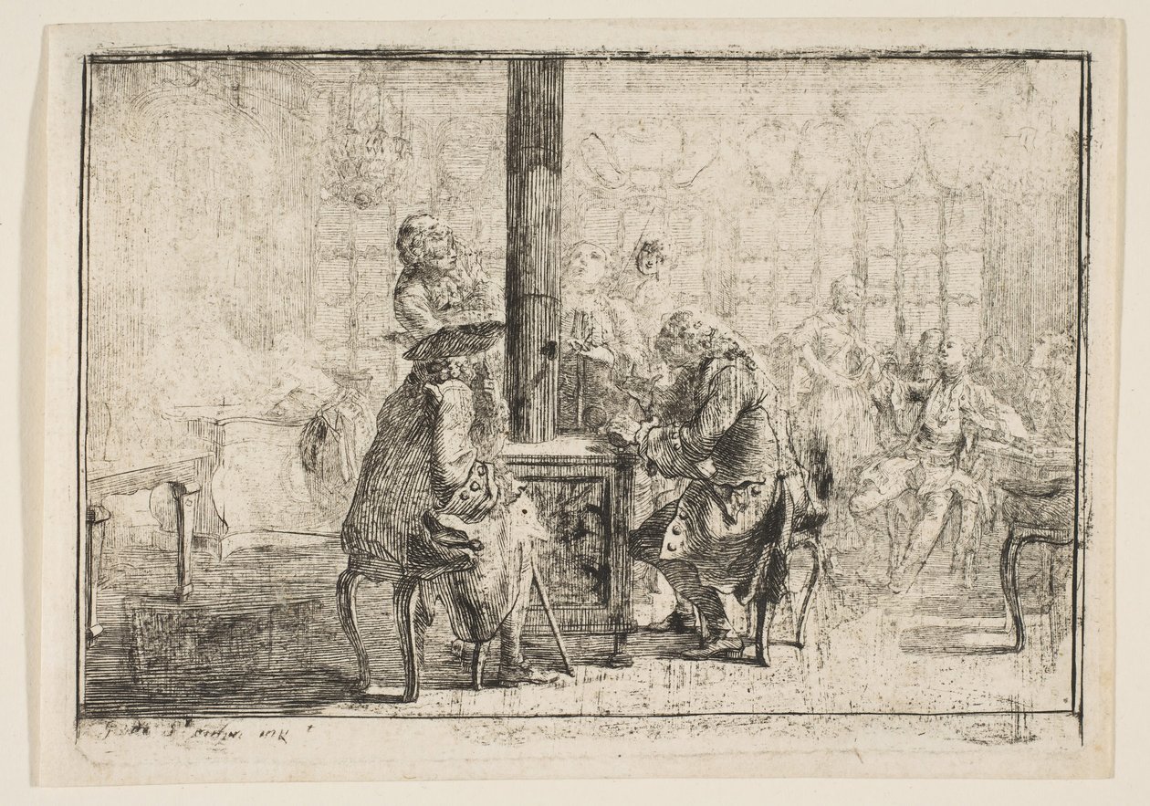 Les Nouvellistes, 1752. av Gabriel de Saint Aubin