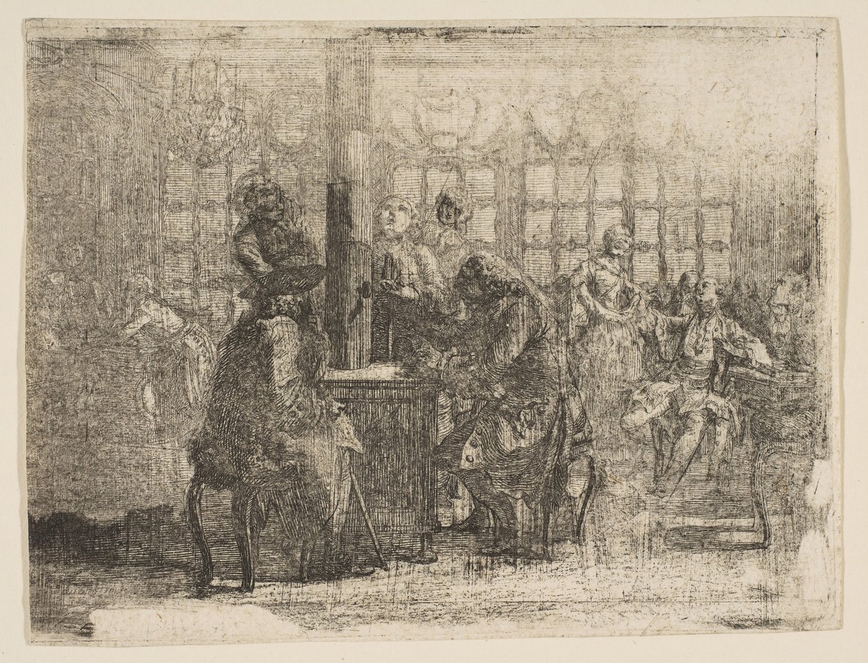 Les Nouvellistes, 1752. av Gabriel de Saint Aubin