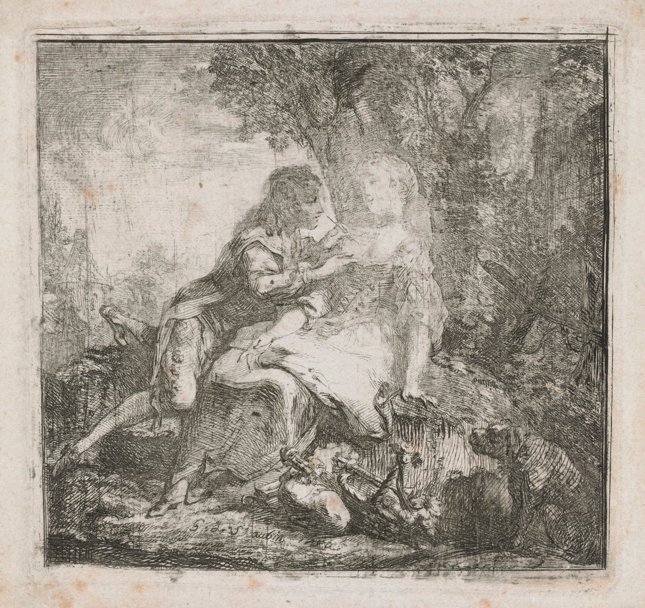 De två älskande av Gabriel de Saint Aubin