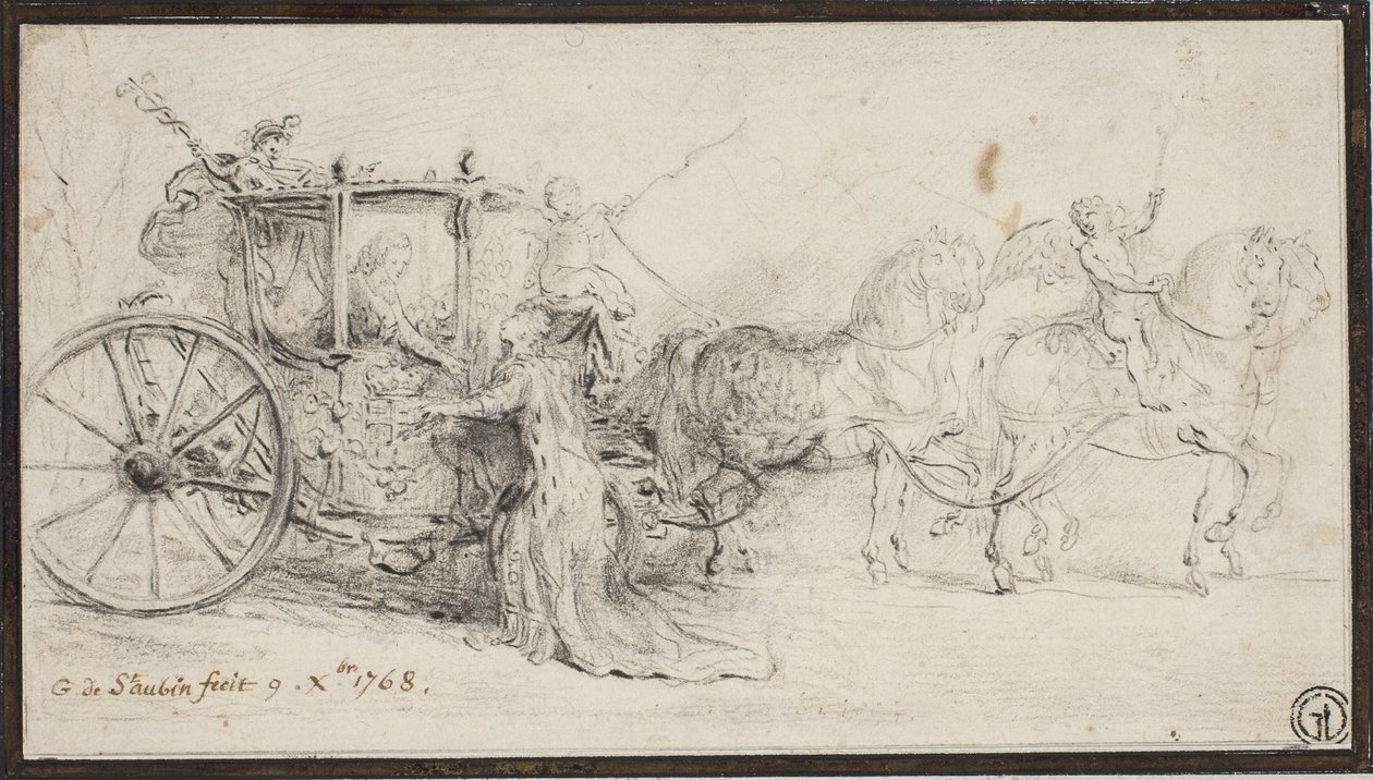 Paris välkomnar Christian VII av Gabriel de Saint Aubin