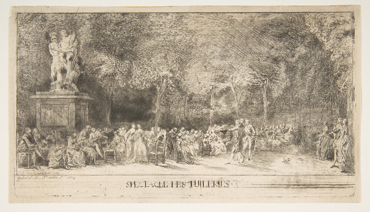 Scene in the Tuileries: The Chairs, 1760. av Gabriel de Saint Aubin