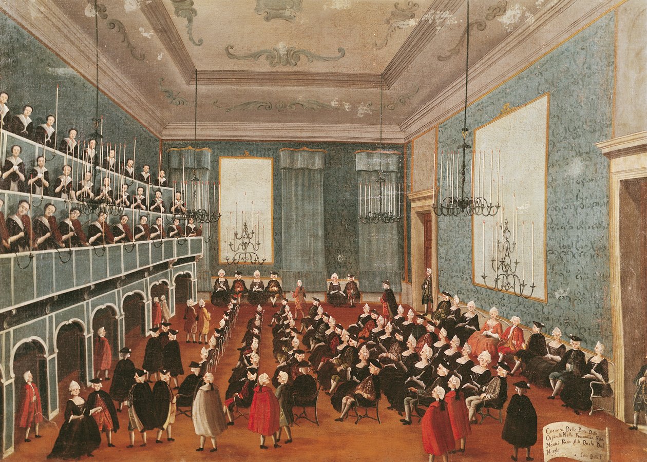 Konsert ges av flickorna från sjukhusets musiksällskap i Procuratie, Venedig av Gabriele Bella