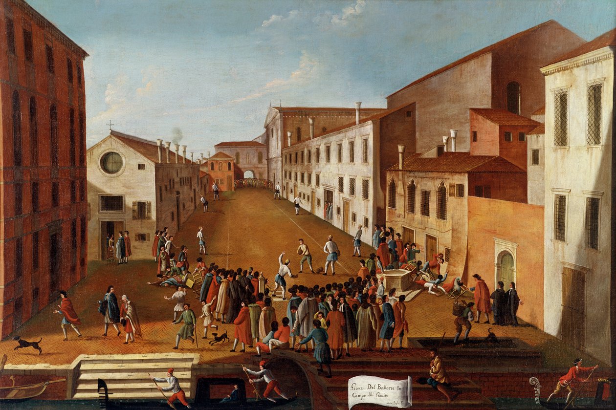 Game of Bowls i Campo dei Gesuiti, Venedig av Gabriele Bella