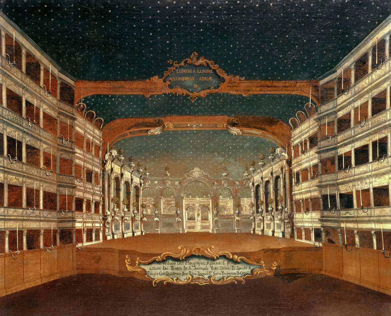 Interiör av San Samuele Theatre, Venedig av Gabriele Bella