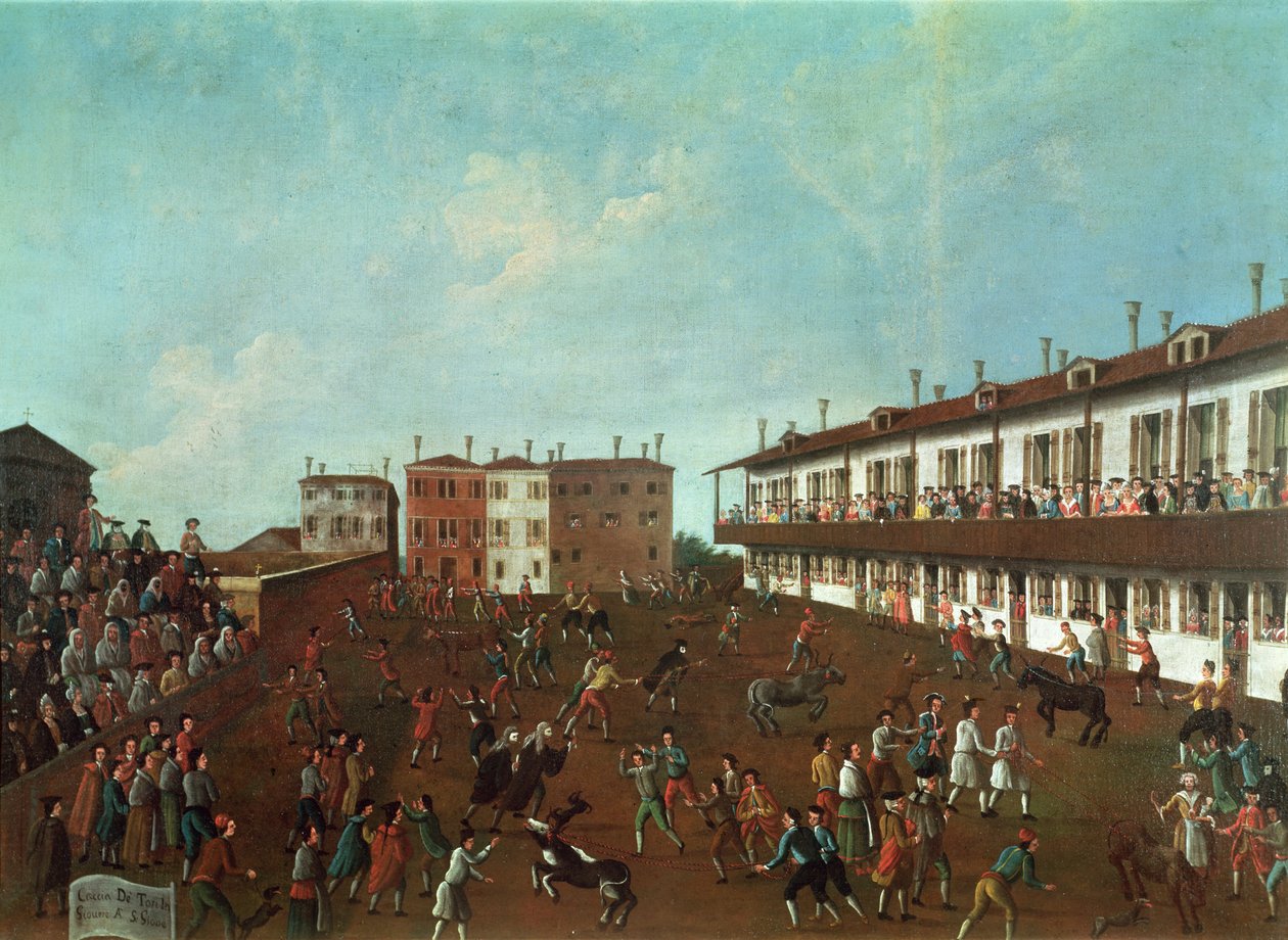 Tjurkapplöpning i San Giobbe, Venedig av Gabriele Bella