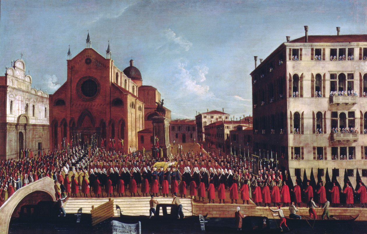 Dogens begravning vid SS. Giovanni och Paolo, Venedig av Gabriele Bella