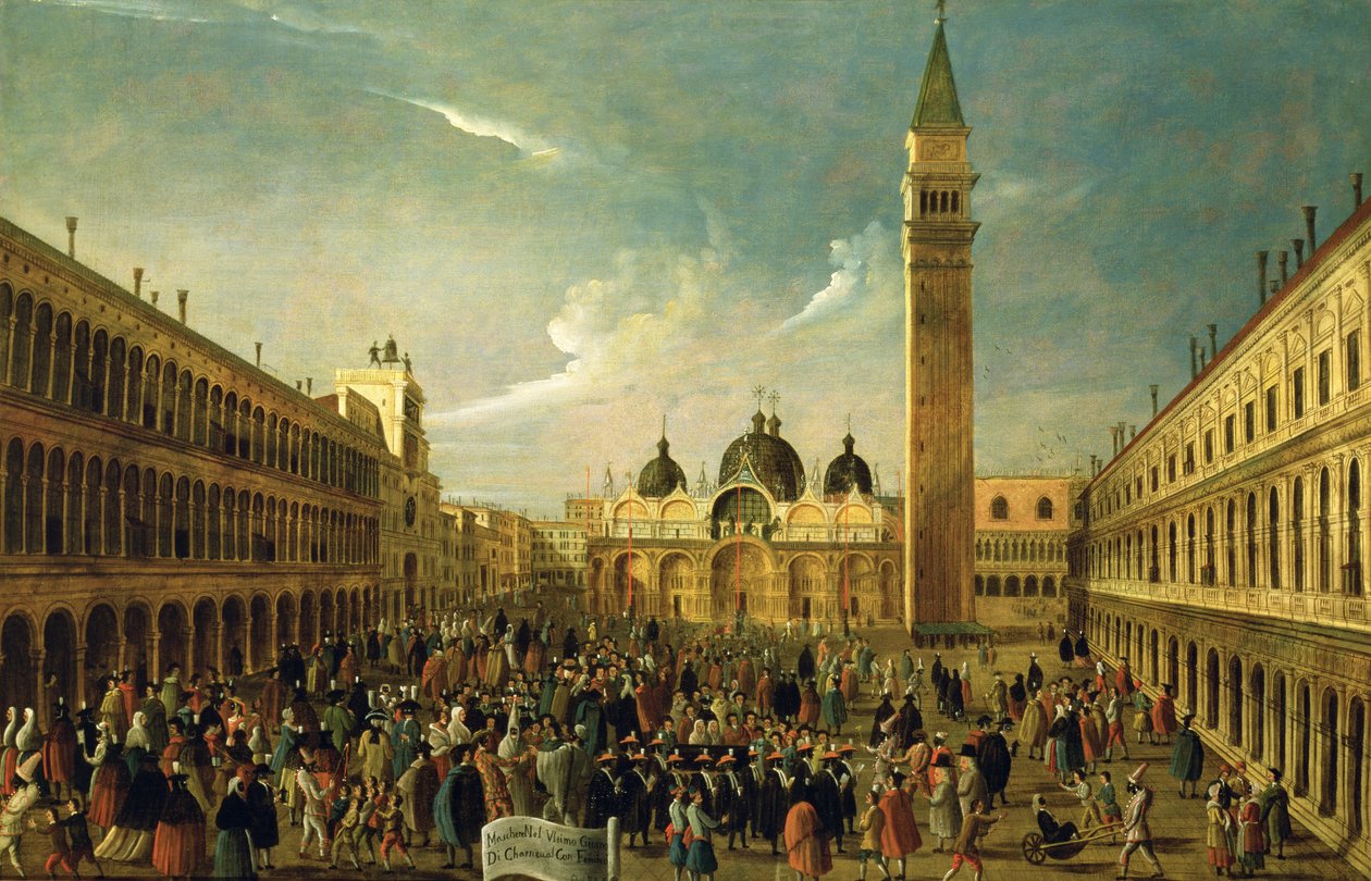 Den sista dagen av karnevalen, Markusplatsen, Venedig (uppsättning med 60789 och 61021) av Gabriele Bella
