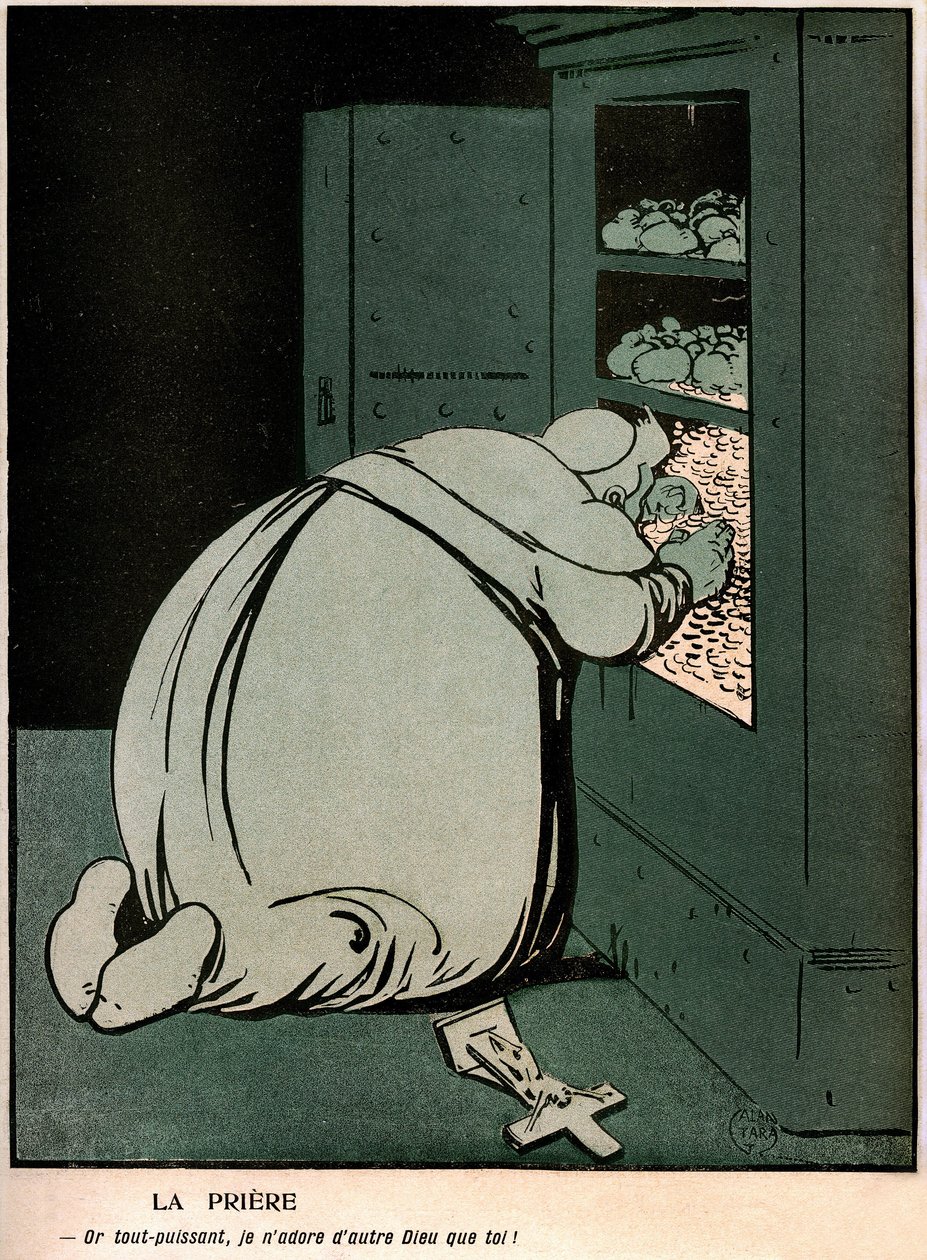 Tecknad serie i den franska politiska humordagboken "" The butter plate"" special Vatikanen (n°242 den 18 november av Gabriele (1865 1937) Galantara