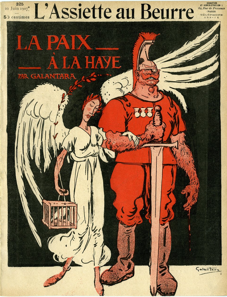 Krig och fred, från "The Butter Plate" av Gabriele (1865 1937) Galantara