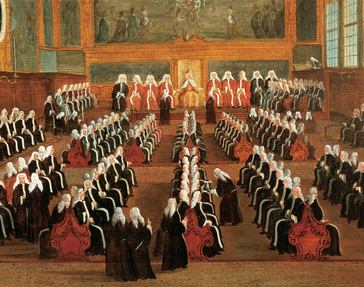 Styrelsen för Pregadi i Ducal Palace, av Gabriele Bella (1730-1799), Detalj av Gabriele Bella