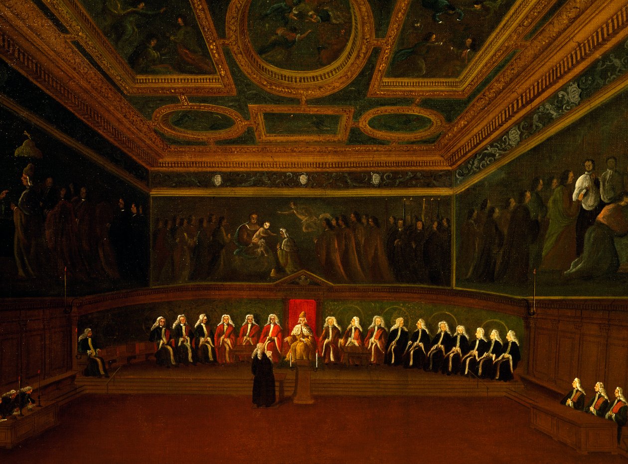 Tio rådssal i Venedig, av Gabriel Bella (1730-1799), olja på duk, 94x147 cm, Italien av Gabriele Bella