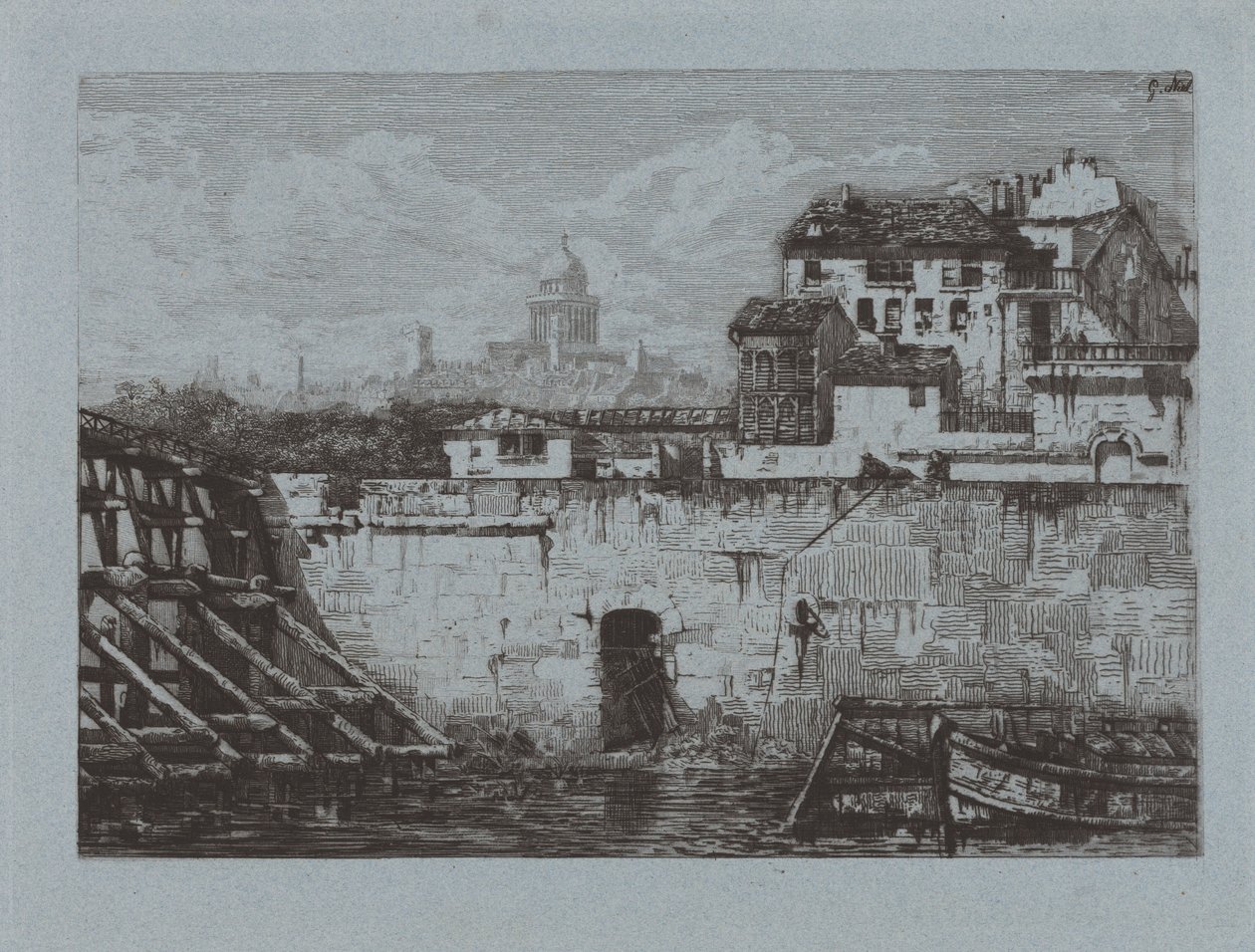 Ruinerna av Hôtel de Brentonvilliers, vid spetsen av Île Saint-Louis av Gabrielle Marie Niel