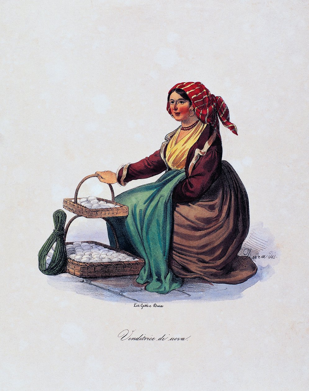 Äggförsäljare, av Gaetano Dura (1805-1878), Italien av Gaetano Dura