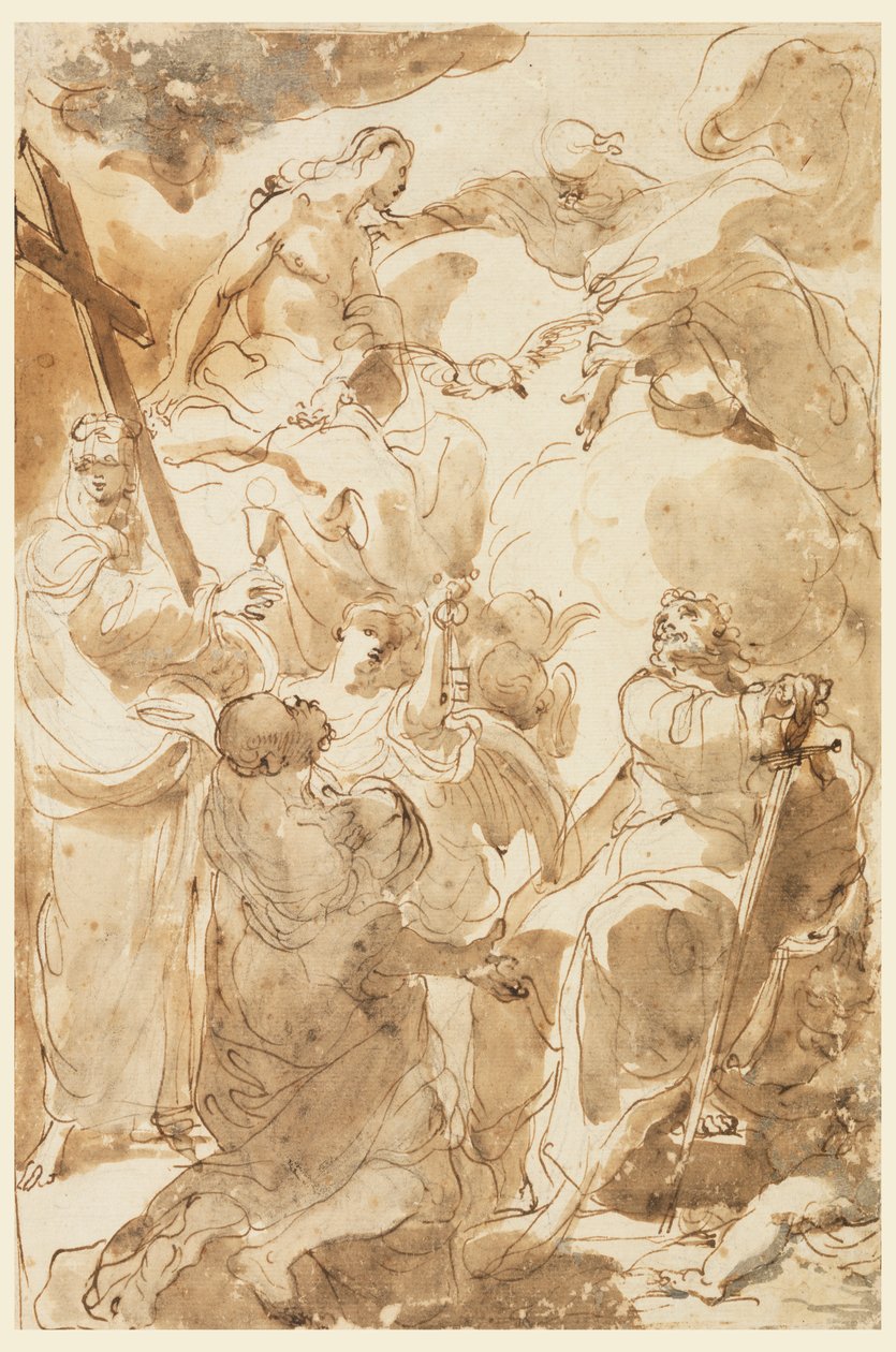 Treenigheten och apostlarna, Peter och Paulus av Gaetano Gandolfi