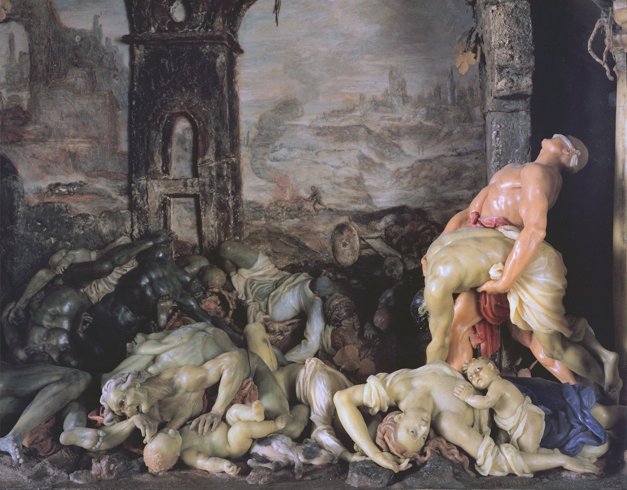 Pesten, 1691-94 vaxdetalj av 309482 av Gaetano Giulio Zumbo
