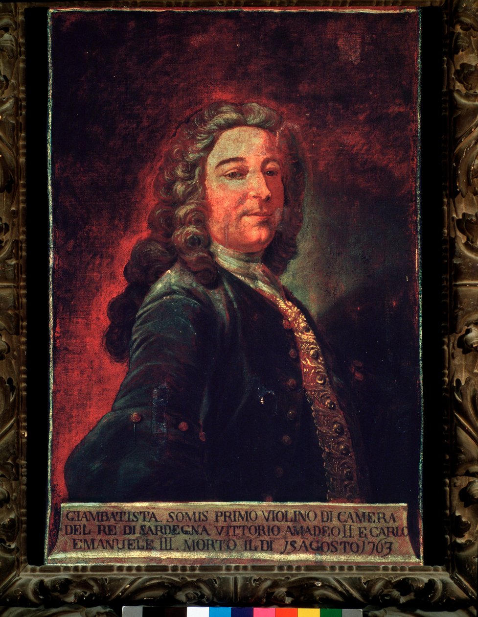 Porträtt av Giambattista Somis, italiensk kompositör och violinist. 1700-talet (målning) av Gaetano Ottani