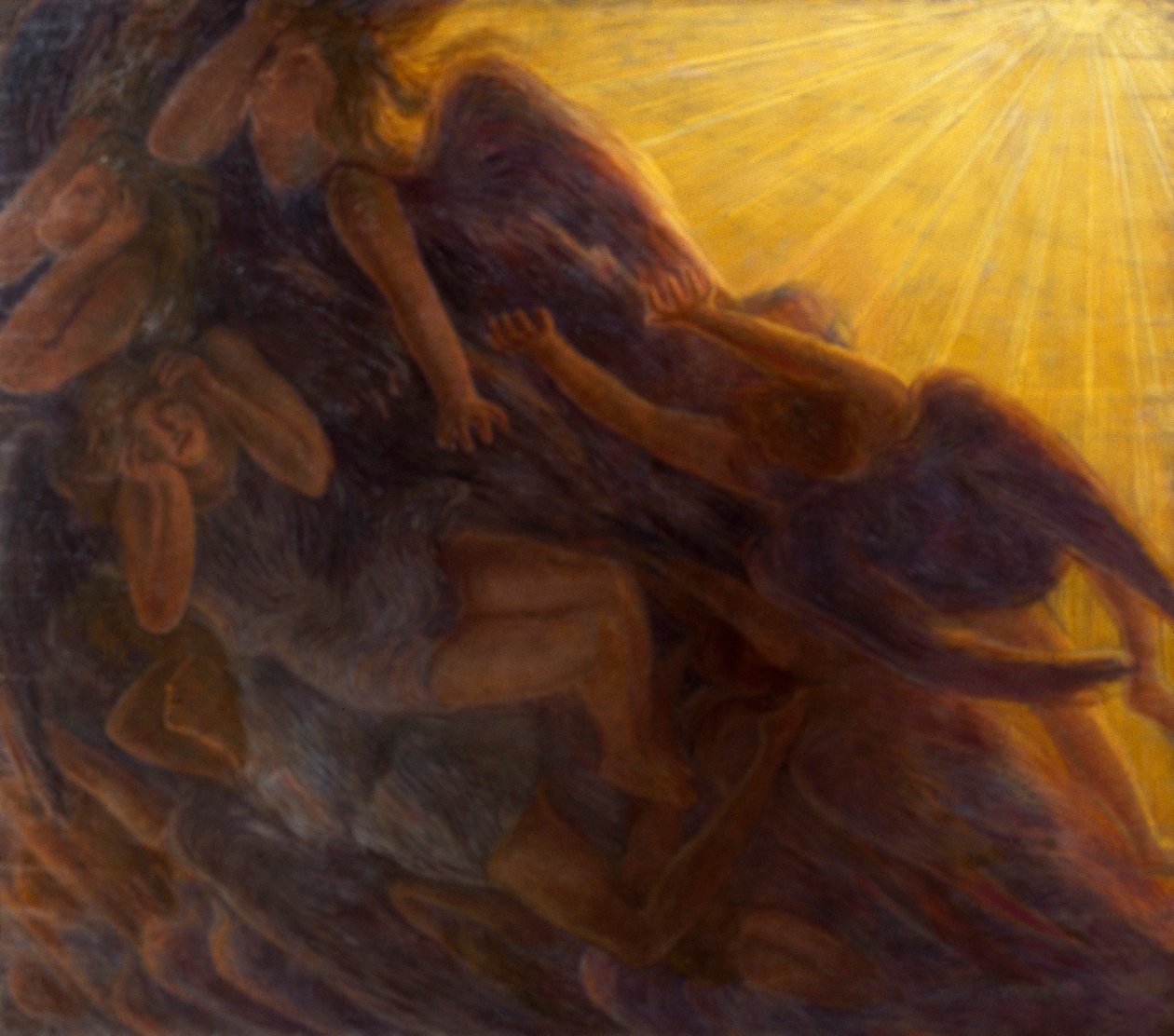 Änglarnas fall, triptyk av Gaetano Previati