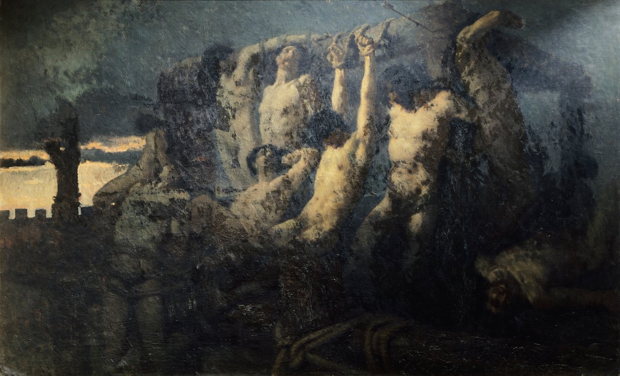 Gidsler af Crema, af Gaetano Previati (1852-1920) swed av Gaetano Previati