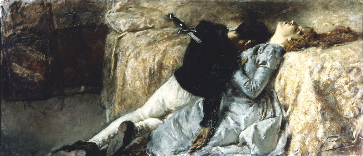 Paolo och Francesca, ca 1887. av Gaetano Previati