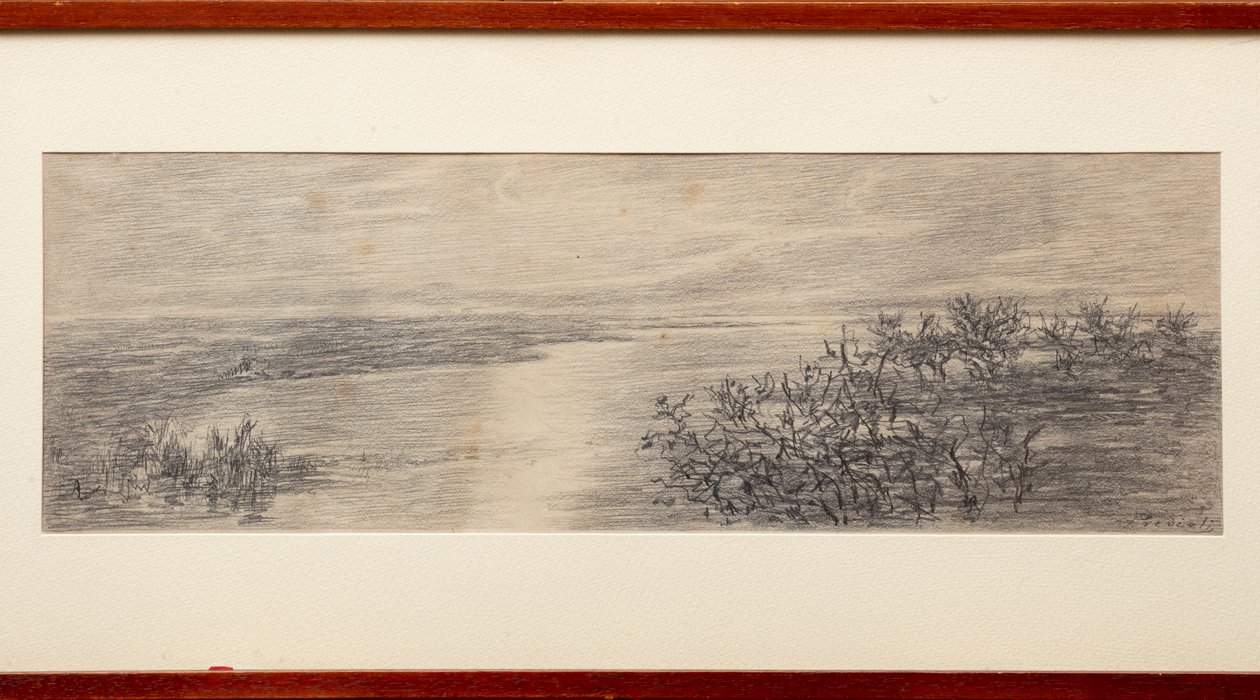 Comosjöns gren (blyerts på papper) av Gaetano Previati