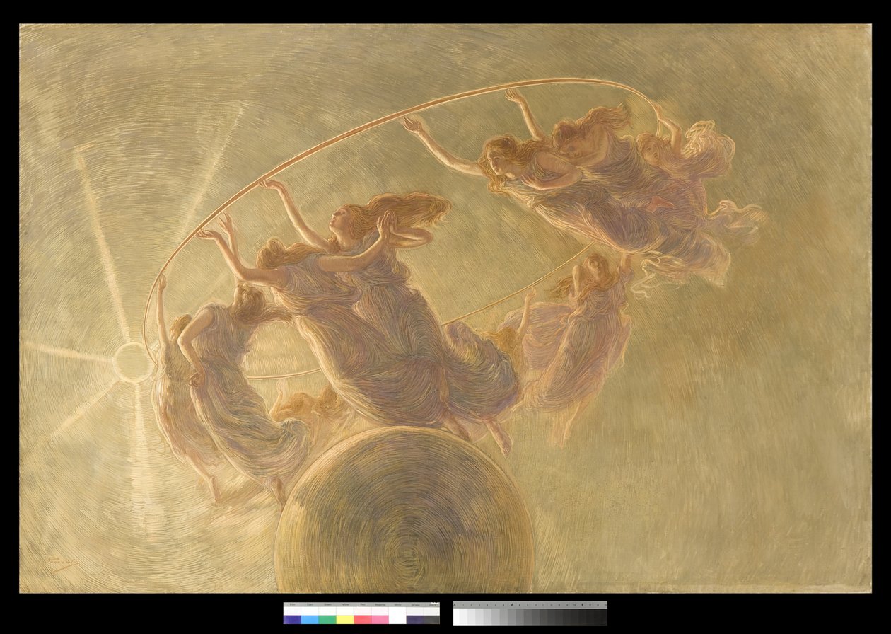 Timmarnas dans, 1889 (olja och tempera på duk) av Gaetano Previati