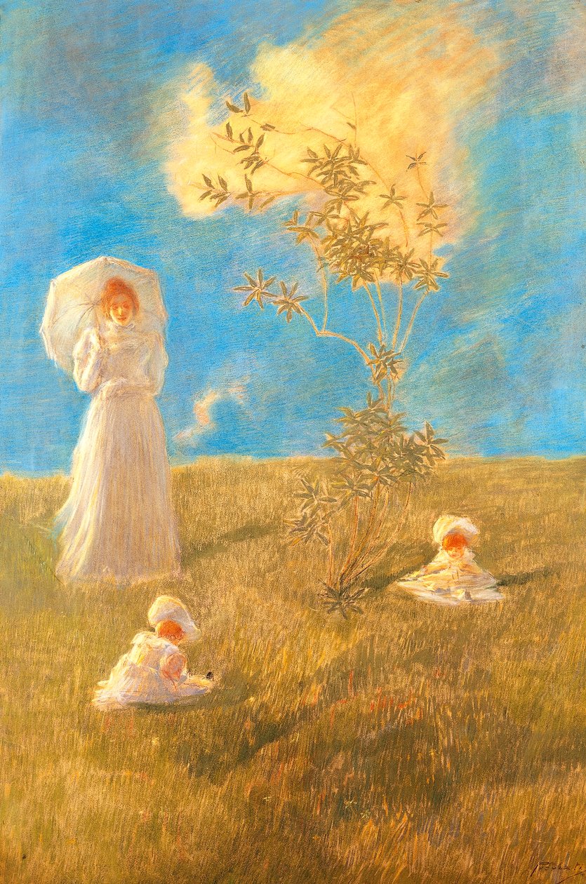 Den tysta, Gaetano Previati (1852-1920) av Gaetano Previati