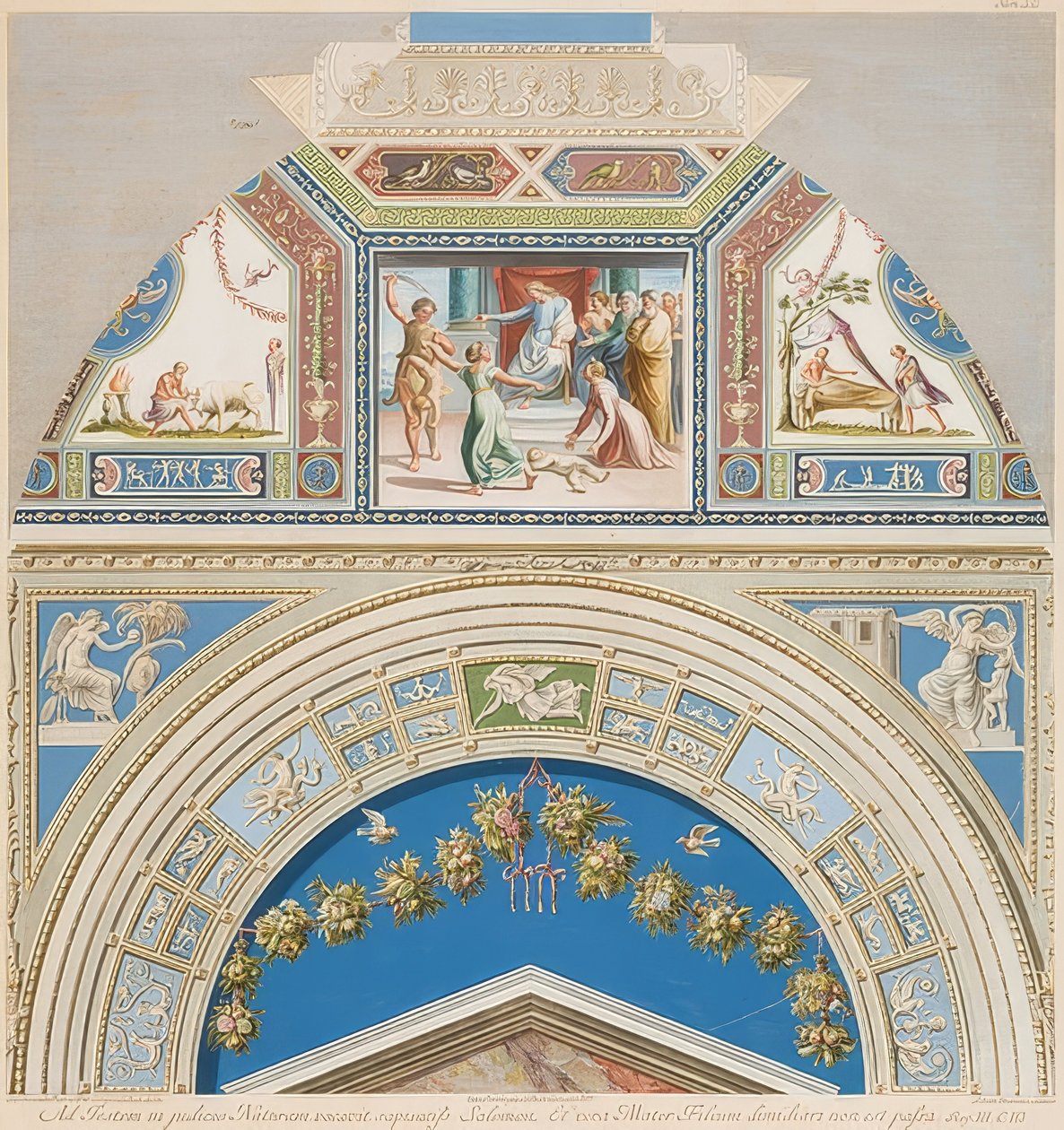 Ram och valv med Salomos dom. 1774 av Gaetano Savorelli