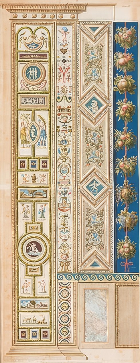 Pilaster Loggia III (dekoration med olika spel) av Gaetano Savorelli