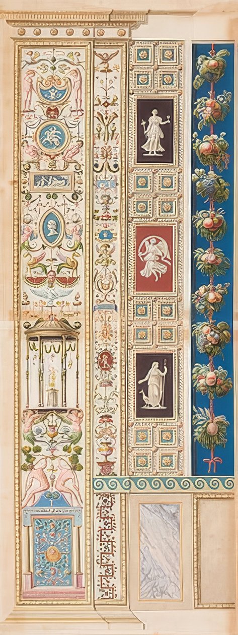 Pilaster Loggia XIII (prydnad med ett tempel av Diana i mitten) av Gaetano Savorelli