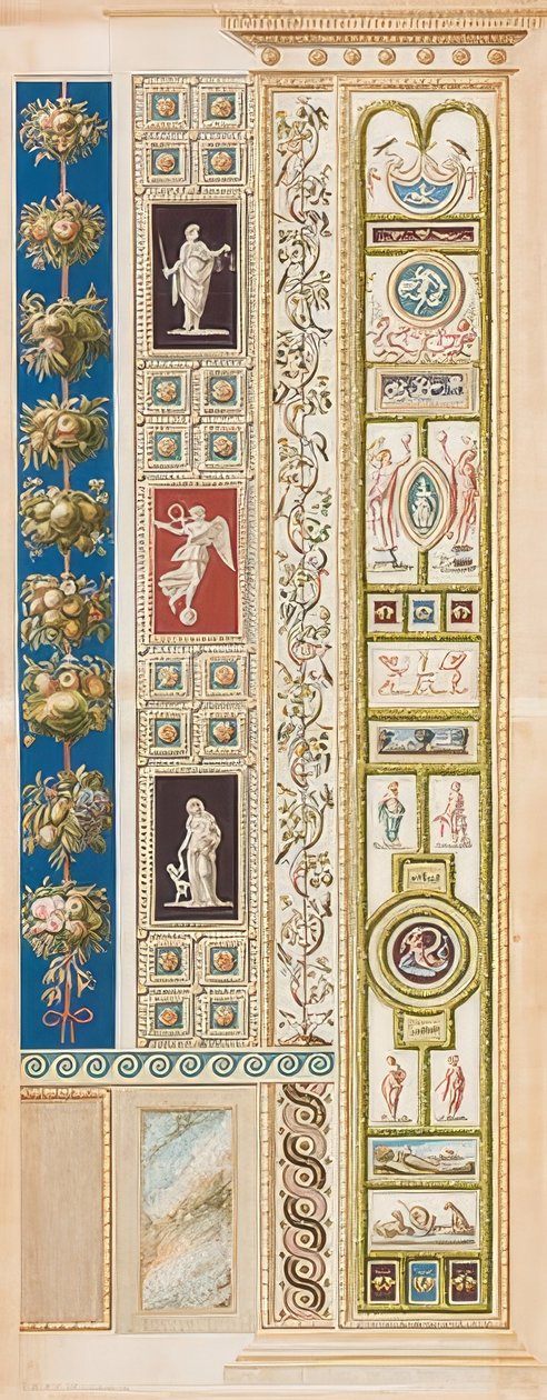 Pilaster Loggia XIII (dekoration med landskap och jaktpjäser) av Gaetano Savorelli