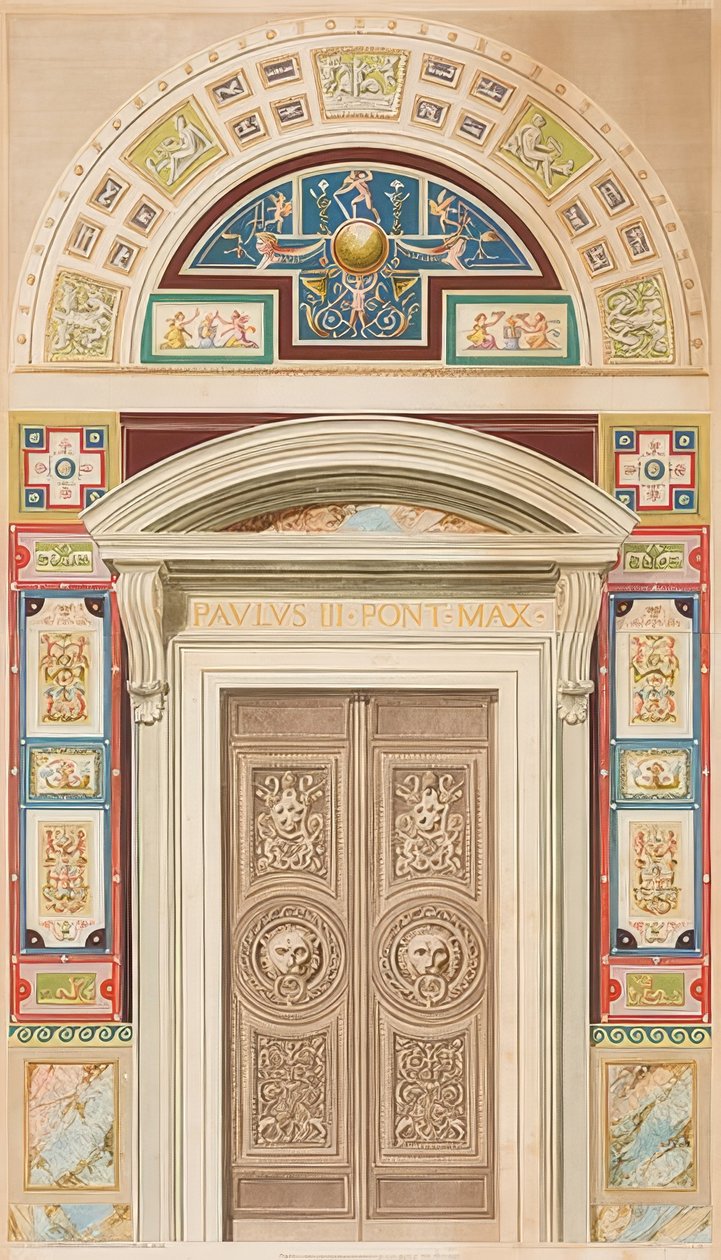 Dörr, ram och lunette av Loggia I. av Gaetano Savorelli