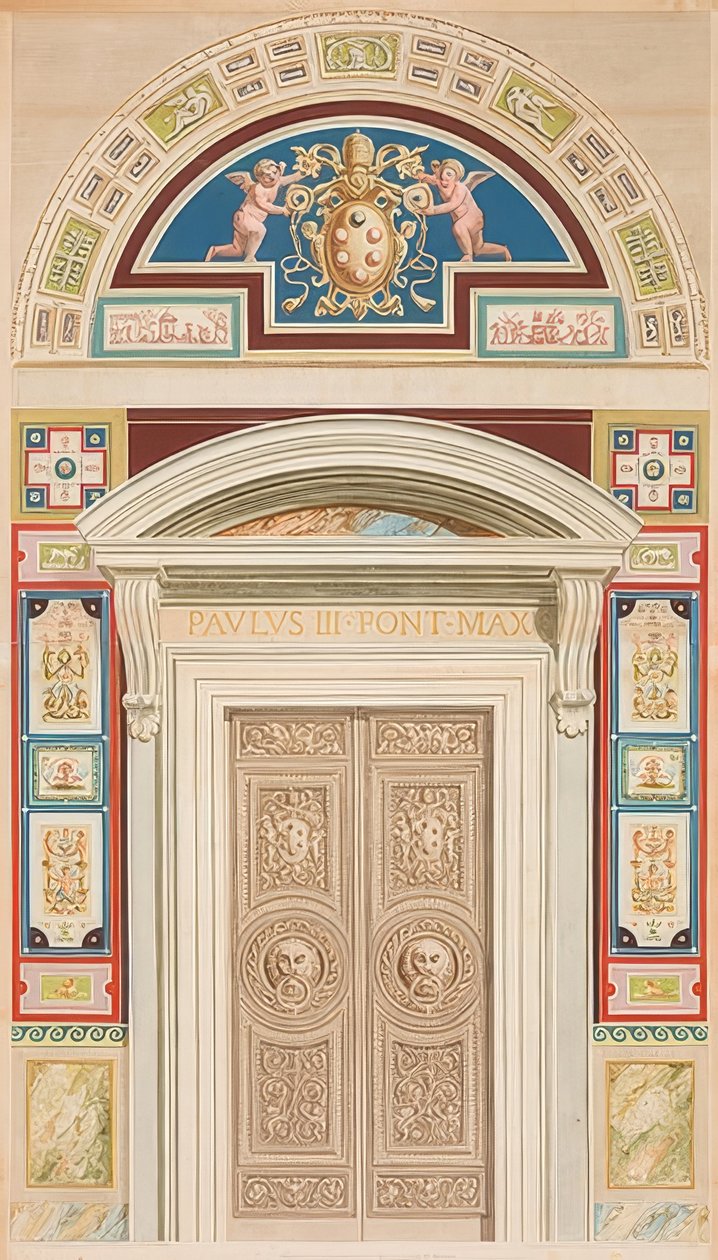 Dörr, ram och lunett av Loggia XIII av Gaetano Savorelli